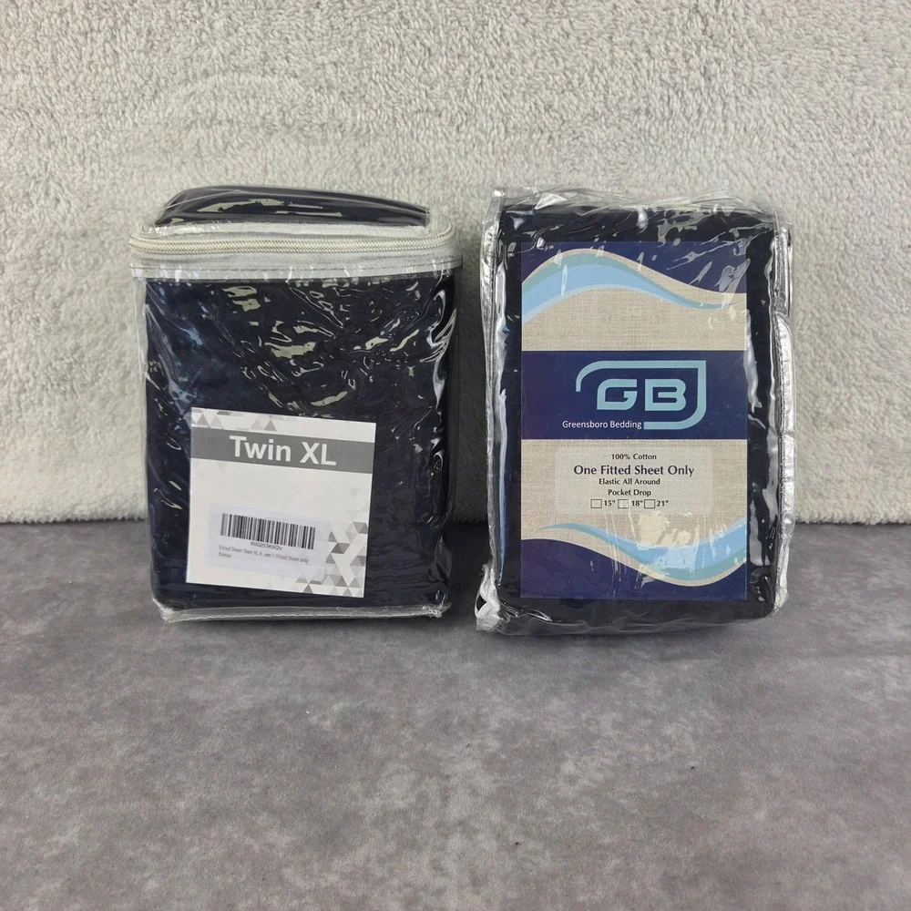Greensboro Bedding Twin XL Navy Blue 100% Cotton Fitted Sheet Only Elastic Edge
